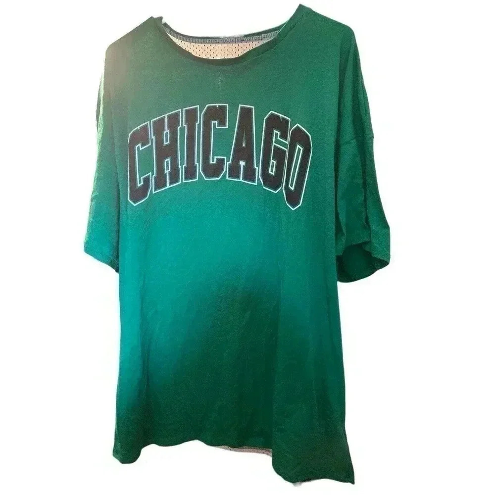 FASHION NOVA XL GREEN CHICAGO JERSEY SHIRT
